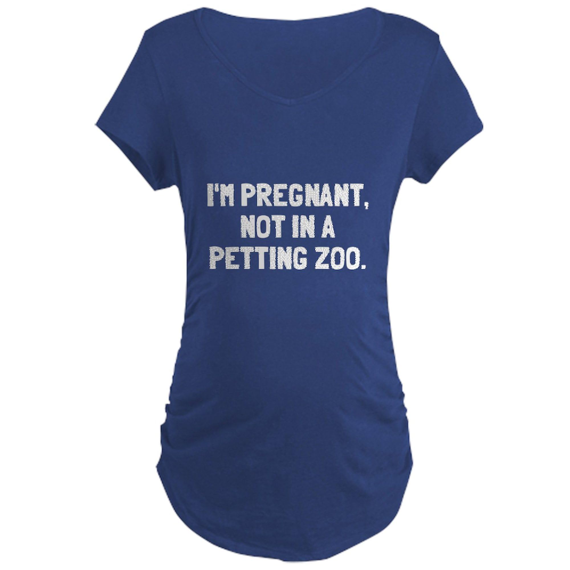 Funny Maternity T-Shirt for Women - 'I'm Pregnant Not in A Petti' Dark Ruched Side Tee | Comfortable Pregnancy Shirt for Announcements, Baby Showers & Everyday Wear