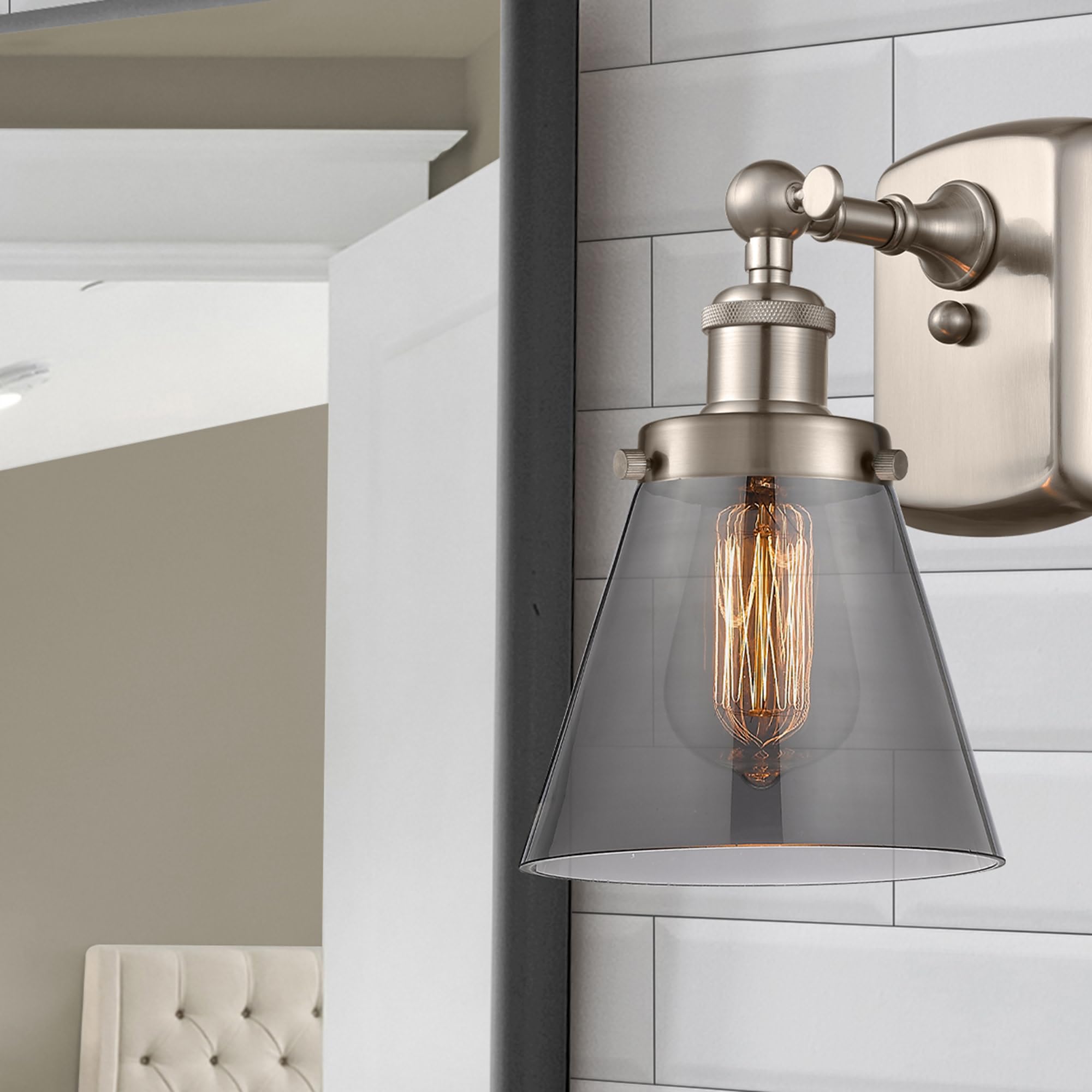 Ballston Collection 916-1W-SN-G63 Transitional Wall Sconce Light Fixture - Pewter, Nickel & Silver Finish | Perfect for Bedroom, Hallway & Entryway Lighting