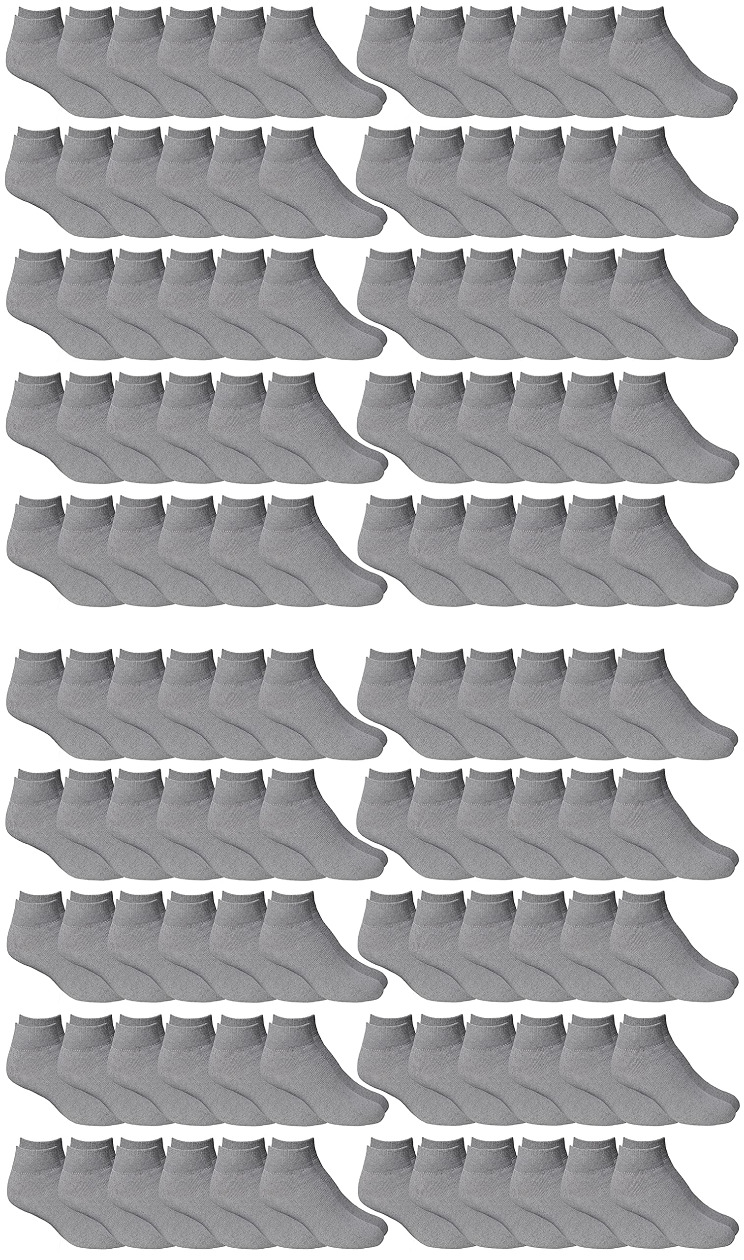 120 Pairs Low Cut Cotton Socks for Men & Women - Lightweight Bulk Pack for Daily Wear & Donation
