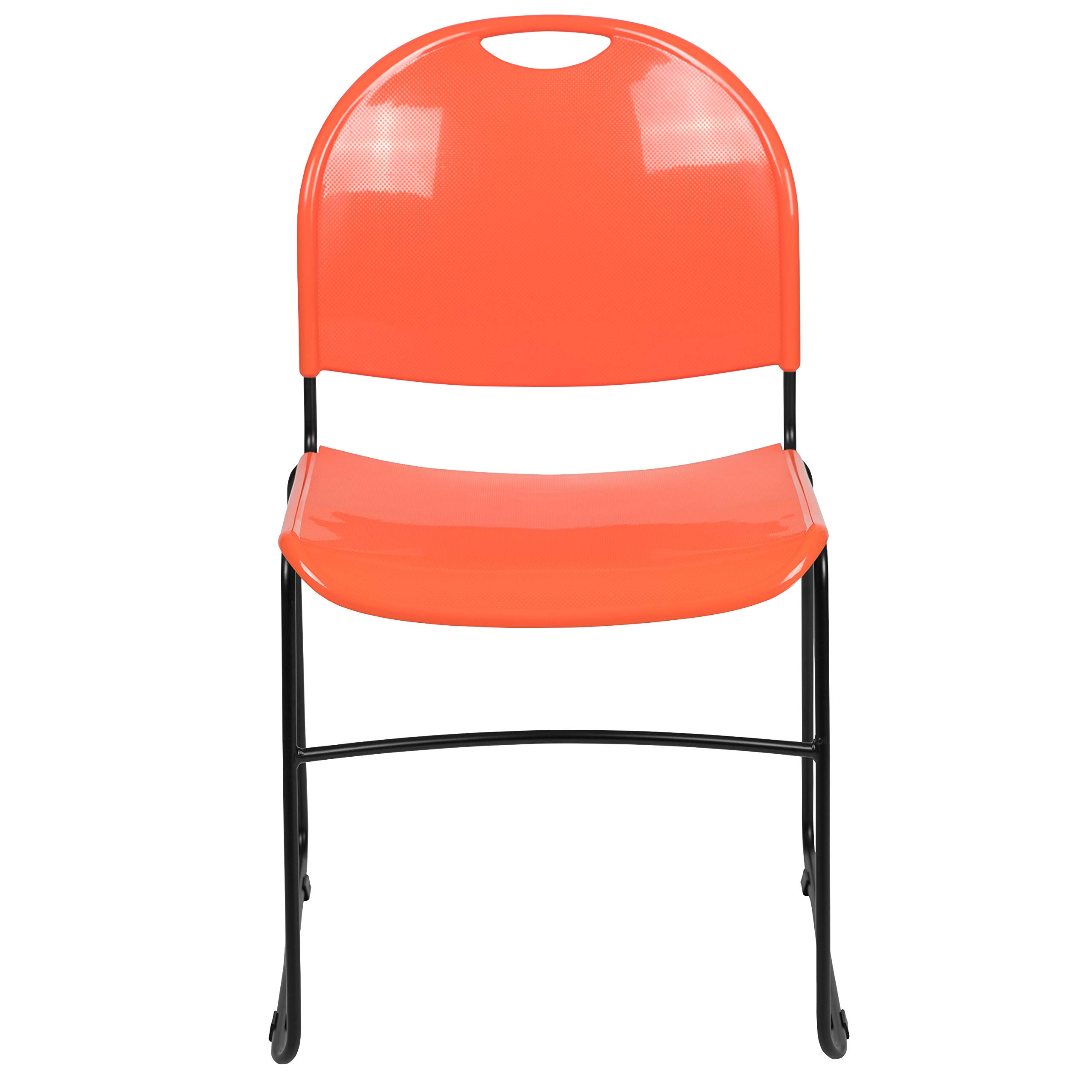 EMMA + OLIVER Orange Ultra-Compact Stackable School Chair - Space-Saving Office Guest Chair & Student Desk Chair for Classrooms, Dorm Rooms, and Small Spaces