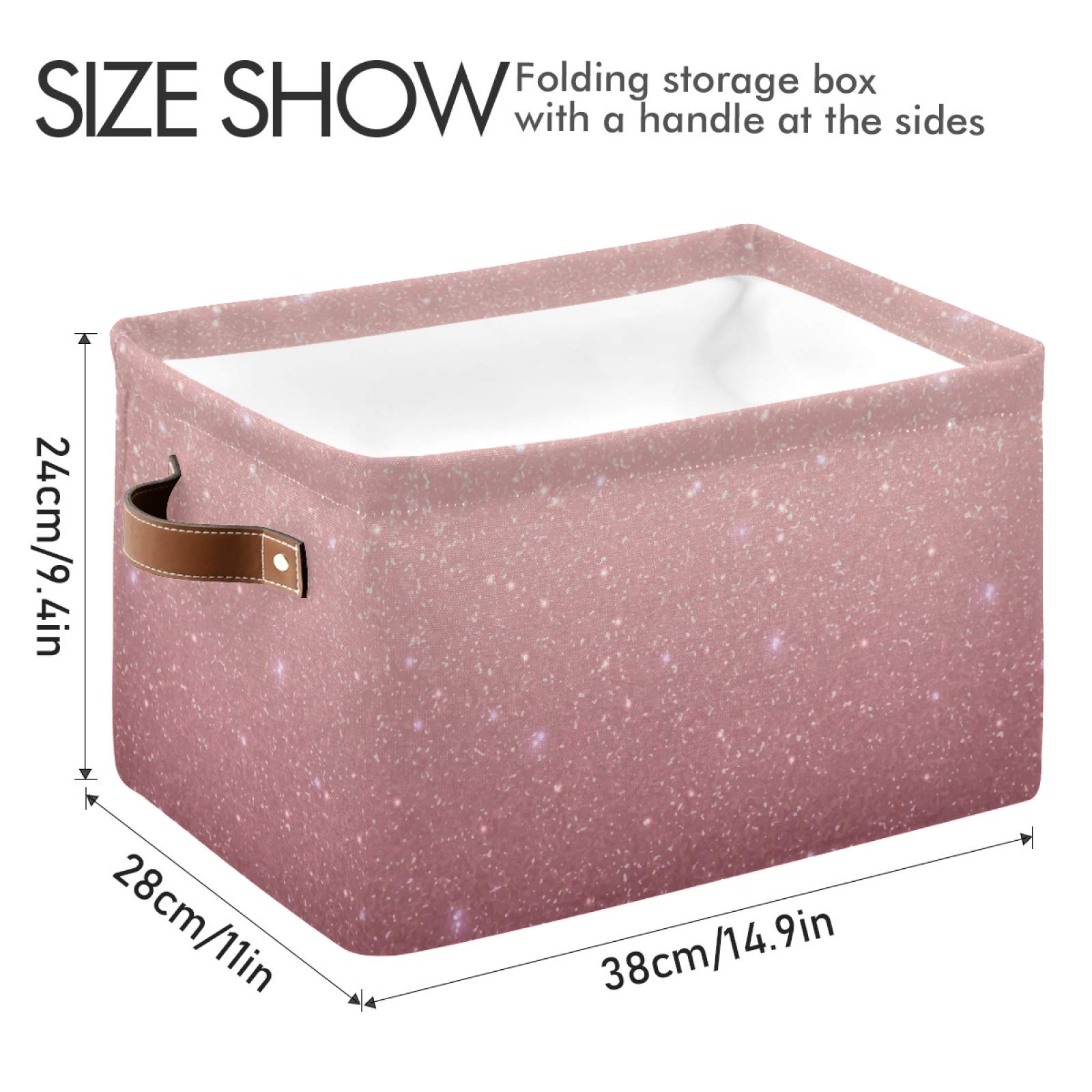 Rose Gold Sequins Storage Basket - Large Collapsible Canvas Storage Bin Organizer for Closet, Home & Office | Perfect for Toys, Blankets & Seasonal Decor