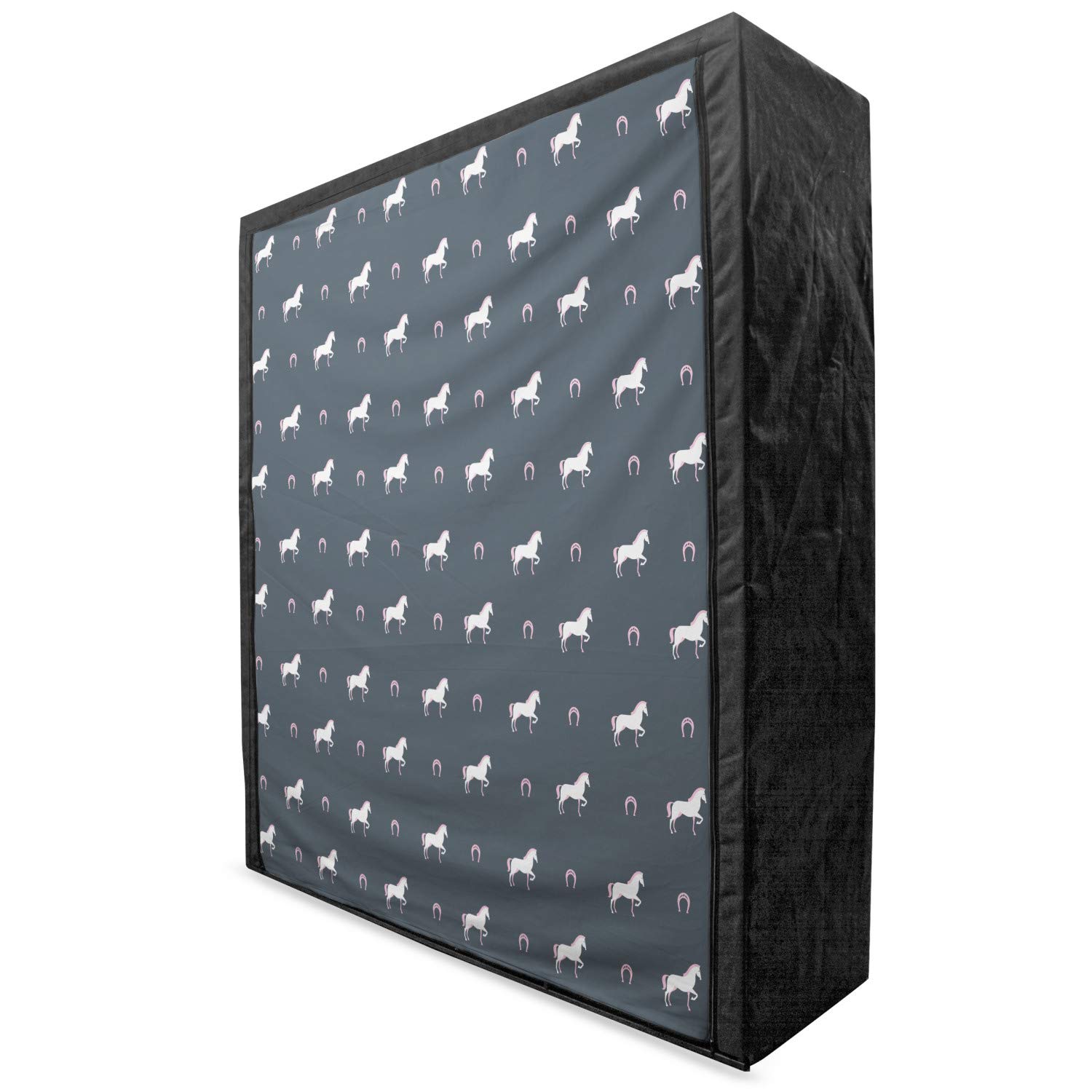Ambesonne Portable Fabric Wardrobe with Horses Pattern - 59