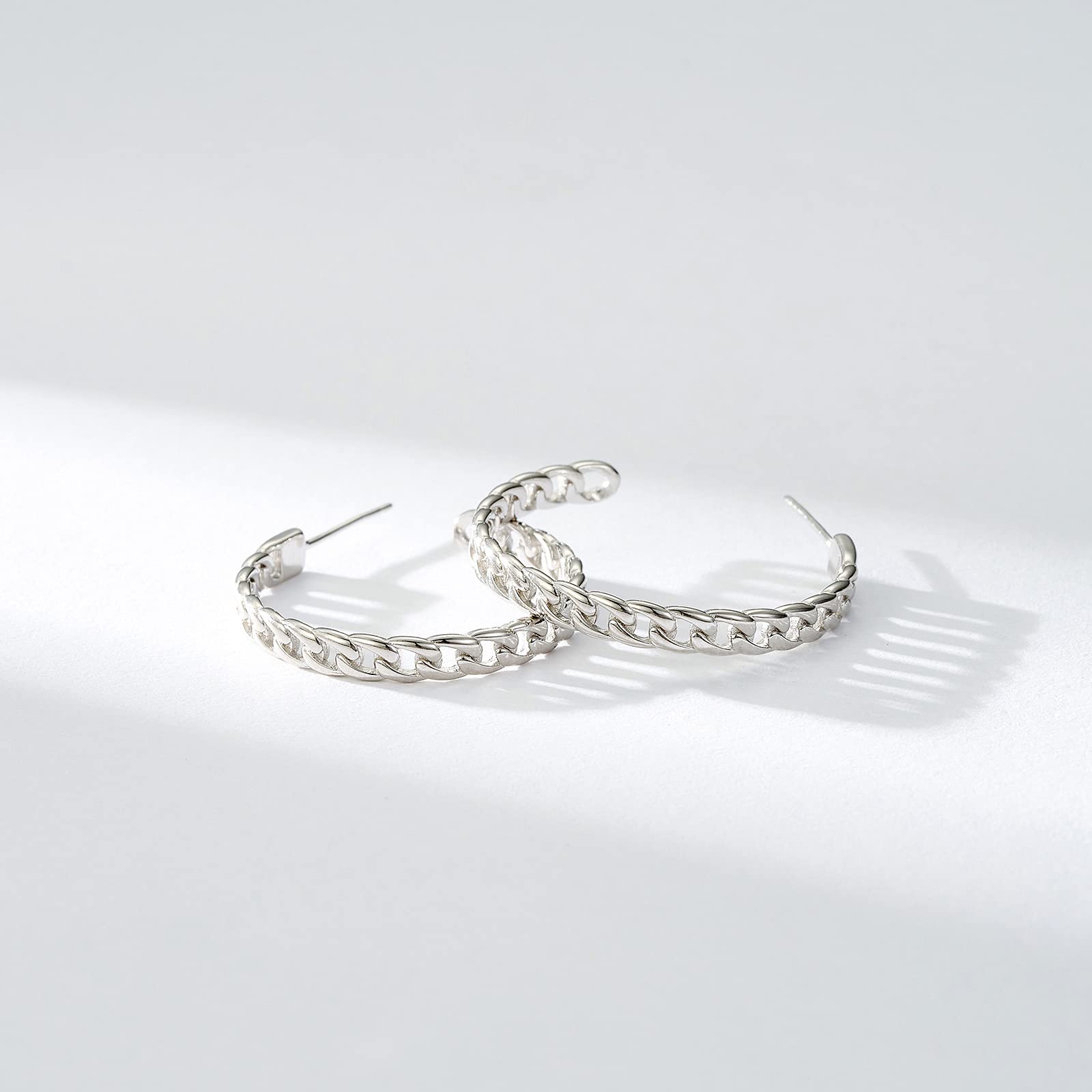 925 Sterling Silver Hoop Earrings for Women - Medium Size Hypoallergenic Dangle Hoops for Everyday Wear, Gift Giving & Special Occasions