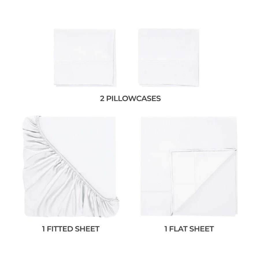 Premium 300 Thread Count Modal Bed Sheet Set from Beechwood - Deep Pocket Fitted Sheets for Queen/King Size Beds - Ultra Soft & Breathable Bedding for All-Season Comfort