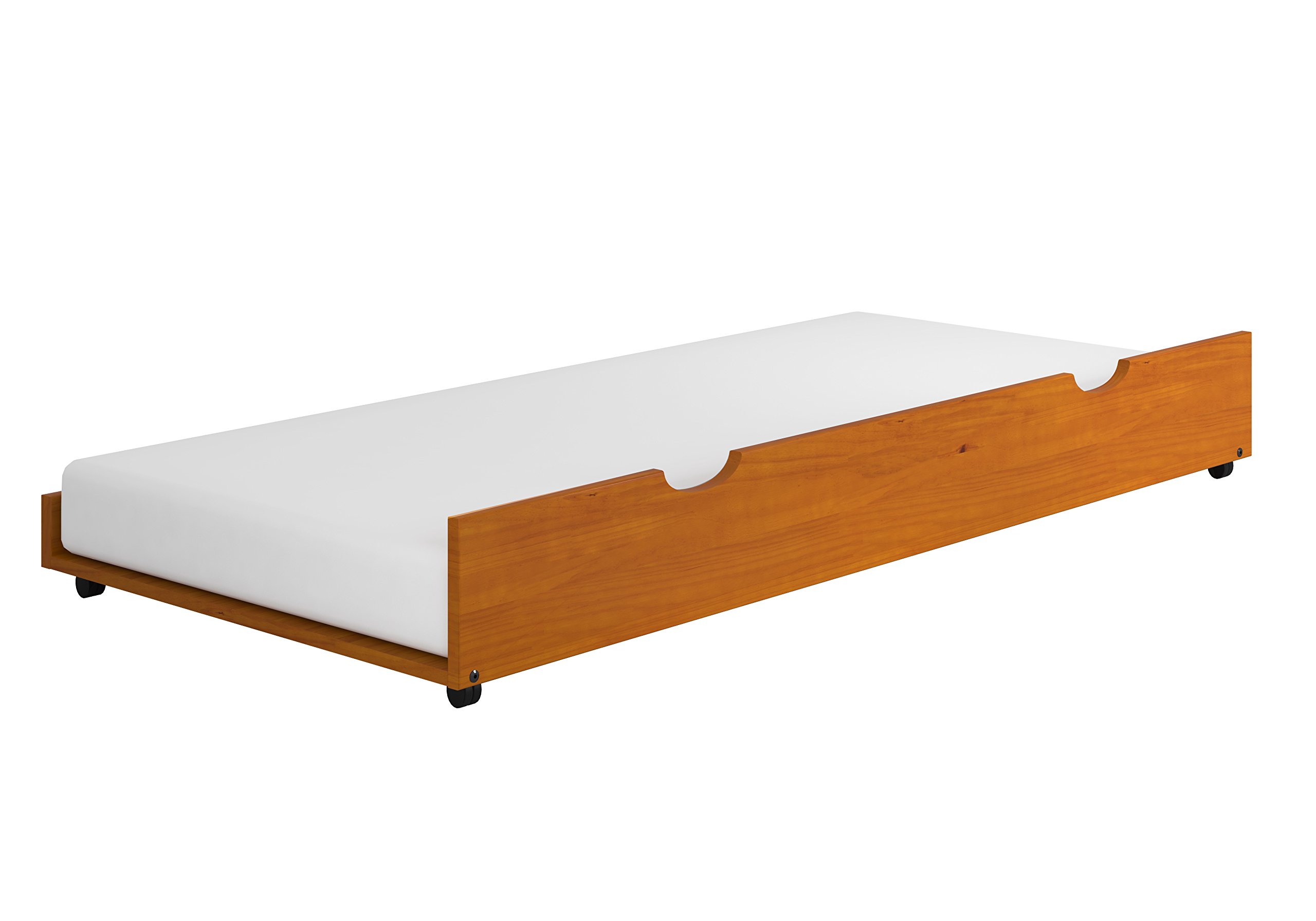 Donco Kids 503-H Roll Out Trundle Bed - Twin Size, Honey/Light Espresso Finish - Space Saving Sleep Solution for Kids' Bedroom, Guest Room & Small Spaces