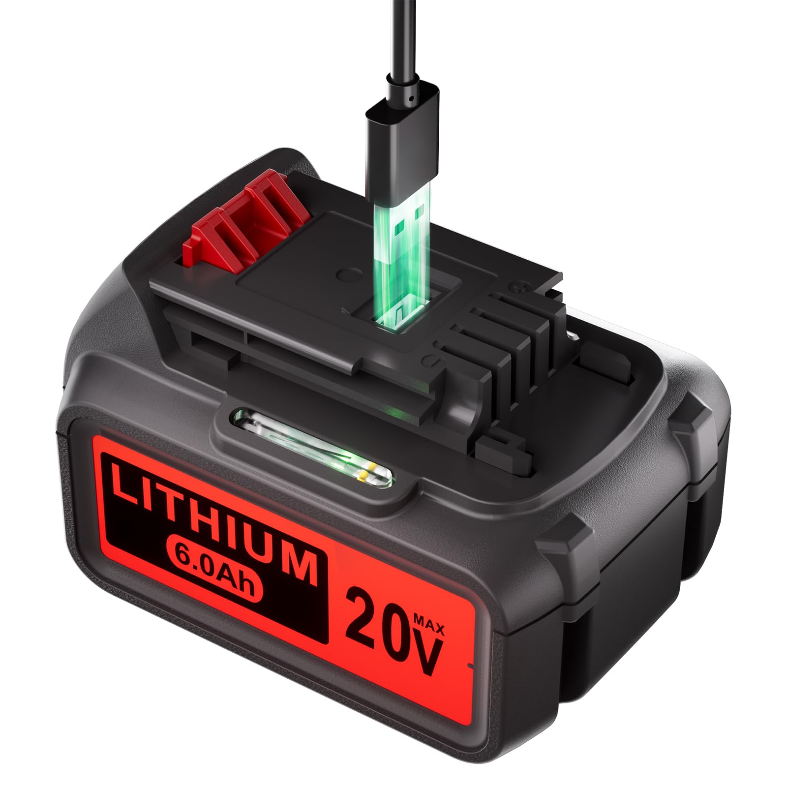LBXR20 20V 6.0Ah Lithium-Ion Replacement Battery for Power Tools - Compatible with Dewalt, Black & Decker, Porter Cable - Perfect for Drills, Saws, and Outdoor Power Equipment