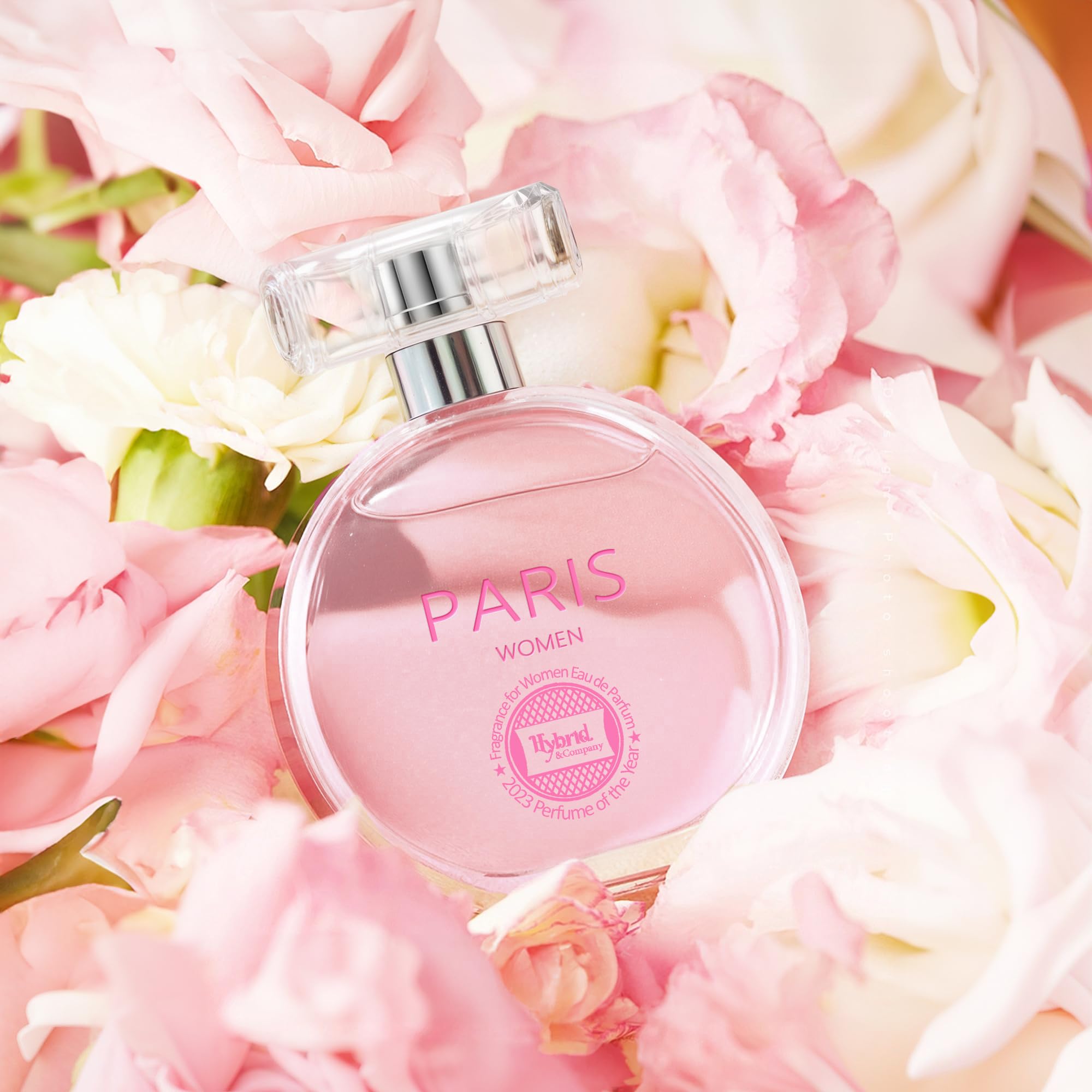 Hybrid & Company Paris Women's Romantic Sensual Perfume Eau de Parfum 3.4 Fl Oz - Long Lasting Floral Fragrance for Date Night, Evening Events & Special Occasions