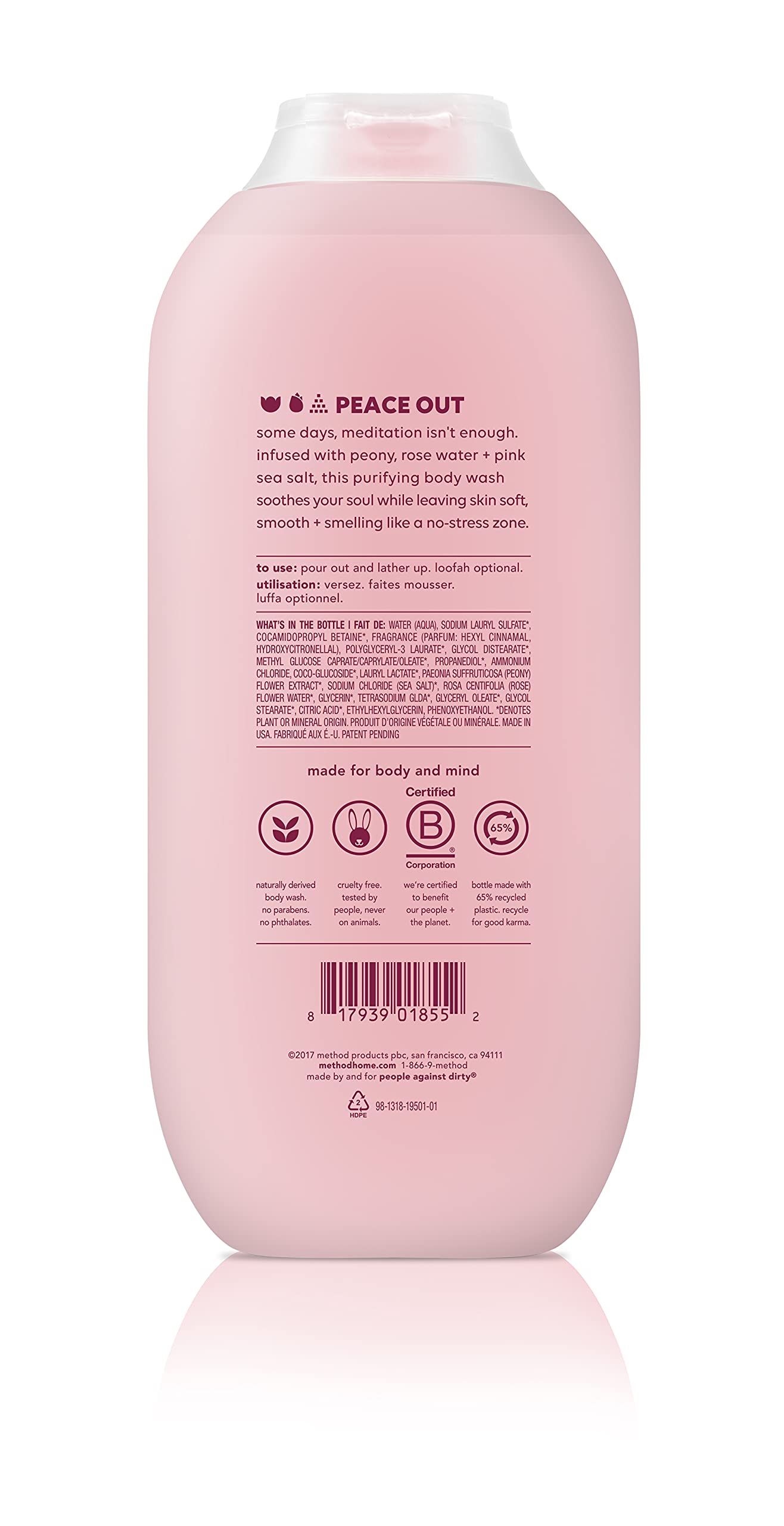 Method Men Cedar & Cypress Body Wash - Paraben & Phthalate Free, 18 Fl Oz (Pack of 3) | Pure Peace Detoxifying Body Wash - 18 Oz (Pack of 3) | Refreshing & Invigorating for Daily Shower & Gym Recovery