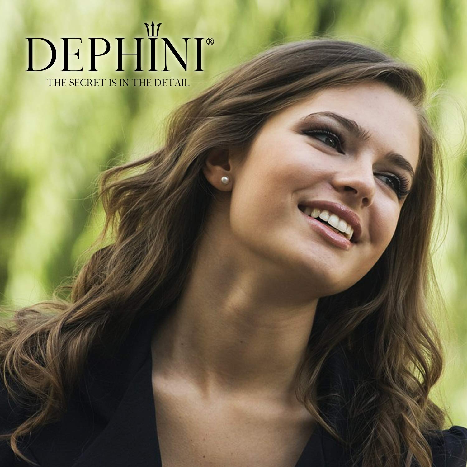 DEPHINI 925 Sterling Silver Real Pearl Necklace & Earrings Set - Elegant Pearl Drop Earrings & Pendant for Women - 18