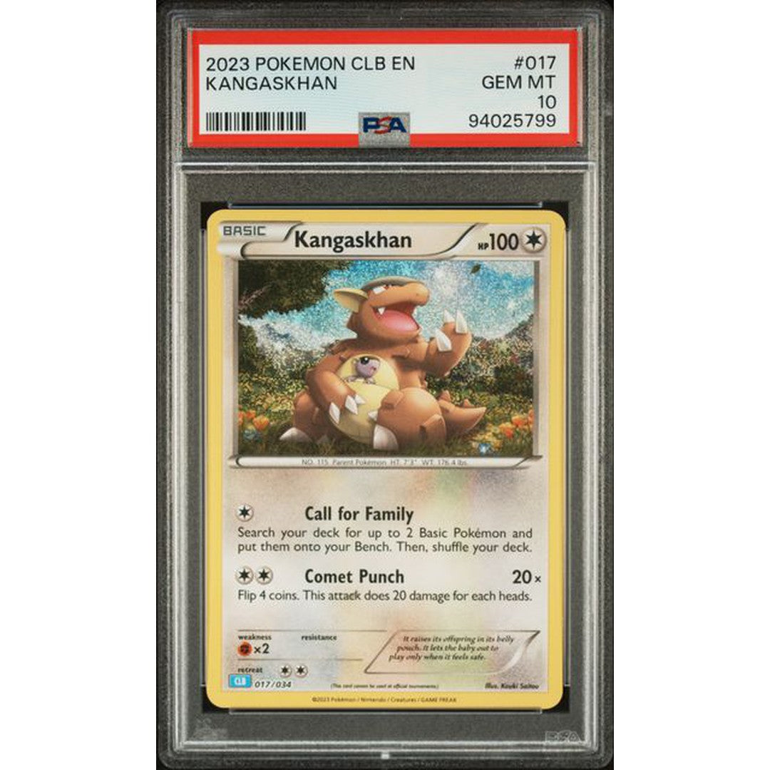 2023 Pokemon Classic Collection Kangaskhan 017/034 PSA 10 Graded Card - Perfect for Collectors, Gaming Tournaments & Pokemon Memorabilia Displays
