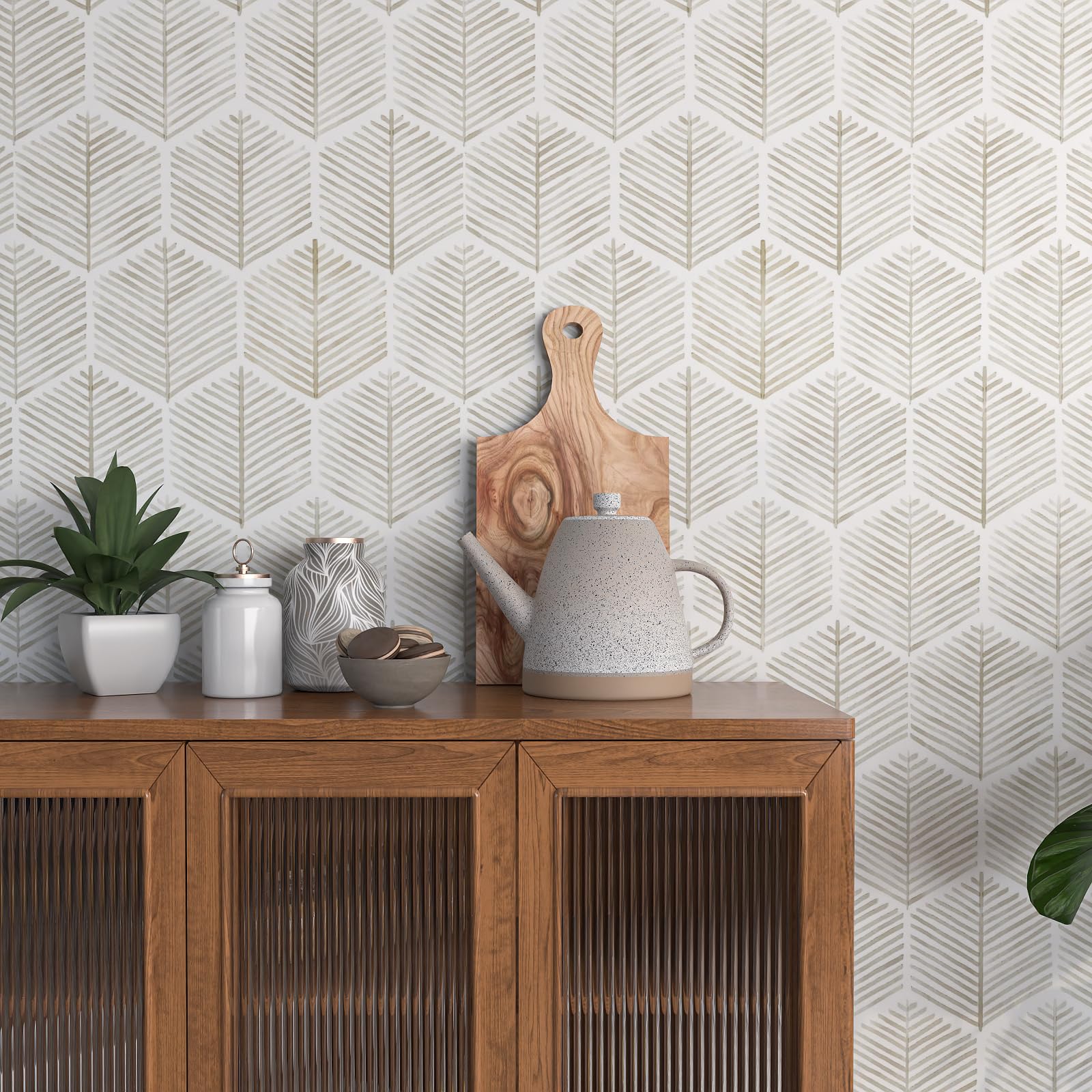 MelunMer Modern Peel and Stick Wallpaper - Boho Self Adhesive Contact Paper for Cabinets, Drawers (17.3
