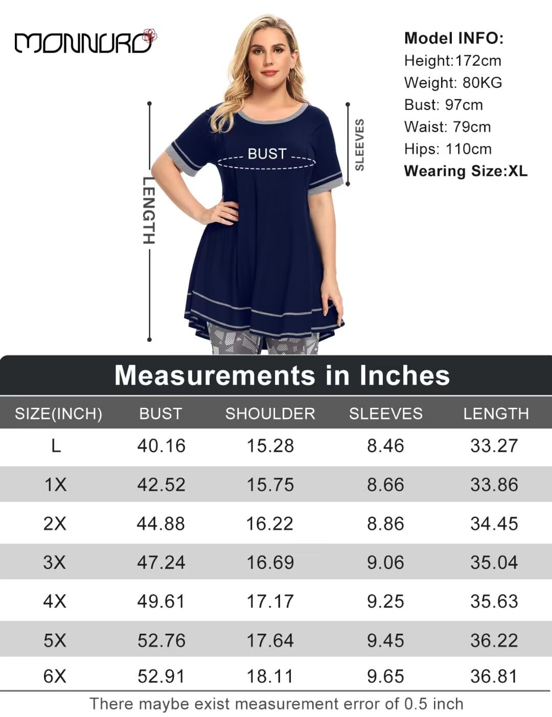 MONNURO Women's Plus Size Nursing Maternity Tops - Short Sleeve Casual Swing Tunic for Breastfeeding | Comfortable Loose Fit Shirt for Pregnancy & Nursing Moms | Perfect for Daily Wear, Outings & Maternity Photos
