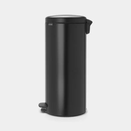 Newlcon Matt Black Pedal Bin - Hands-Free Trash Can for Kitchen, Bathroom & Office Waste Disposal
