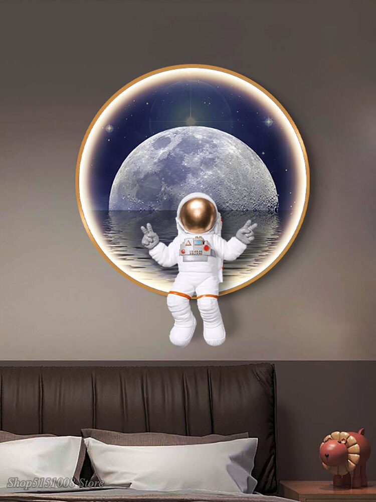 NASA Astronaut Moon Wall Light - 3D LED Night Light for Kids & Adults - Perfect for Bedroom, Nursery, and Space-Themed Decor