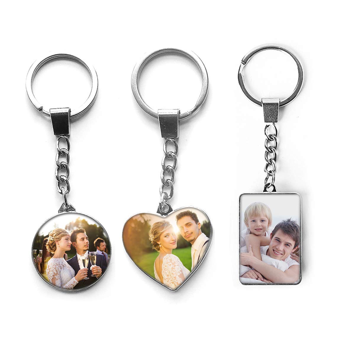 Styletify Custom Photo Keychain - Personalized Double-Sided Crystal Keychain Set with Picture | Perfect Gift for Anniversaries, Birthdays & Travel Accessories