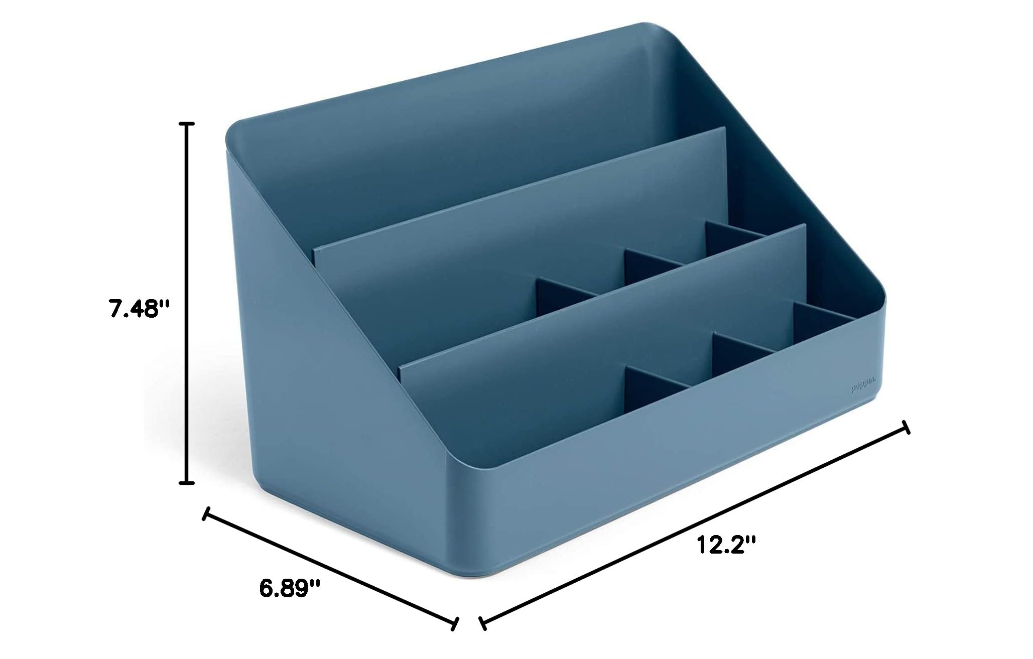 Poppin 3-Tier Desk Organizer with Sliding & Removable Dividers | All-in-One Office Supplies Storage & Charging Station | Perfect for Home Office, Workstation & School Desk Organization