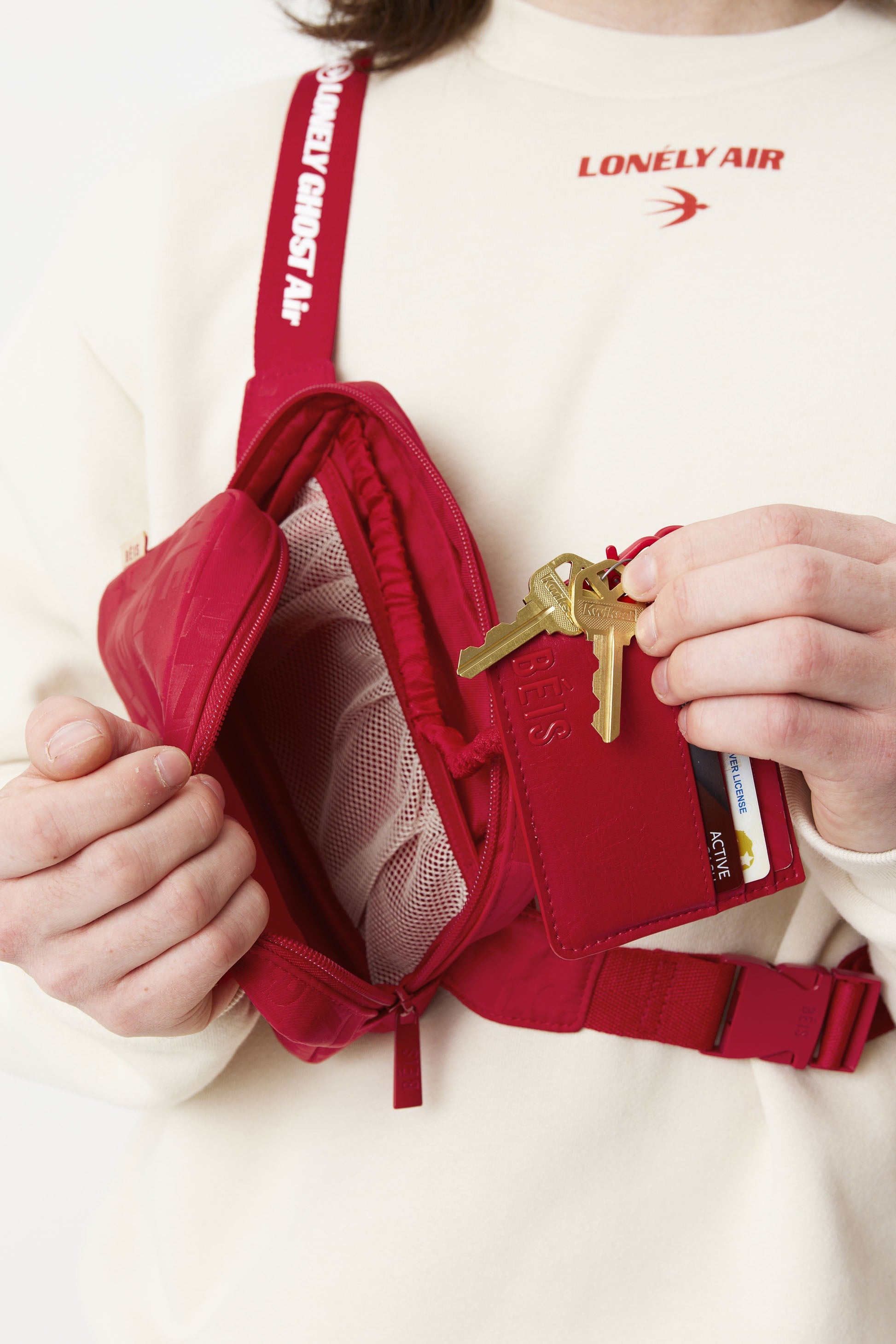 Text Me Red Belt Bag - Stylish & Functional Waist Pack for Travel, Running, and Everyday Use