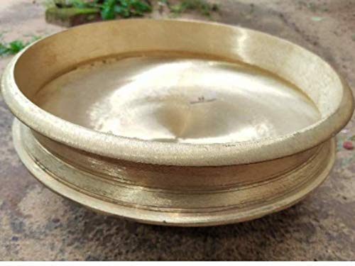8 Inch Heavy Bronze Cooking Urli Pot - Handmade Kerala Traditional Varpu Vessel for Indian Cuisine | High-Quality Bronze Metal Utensil for Cooking, Serving & Decoration | Perfect for Rice, Sambar & Traditional Kerala Dishes