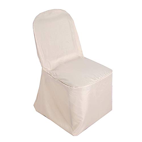50-Pack Beige Polyester Banquet Chair Covers for Weddings, Parties & Events - Spandex Stretch Fit, Wrinkle-Resistant, Elegant Table Decor for Reception, Ceremony & Dining Room Decorations