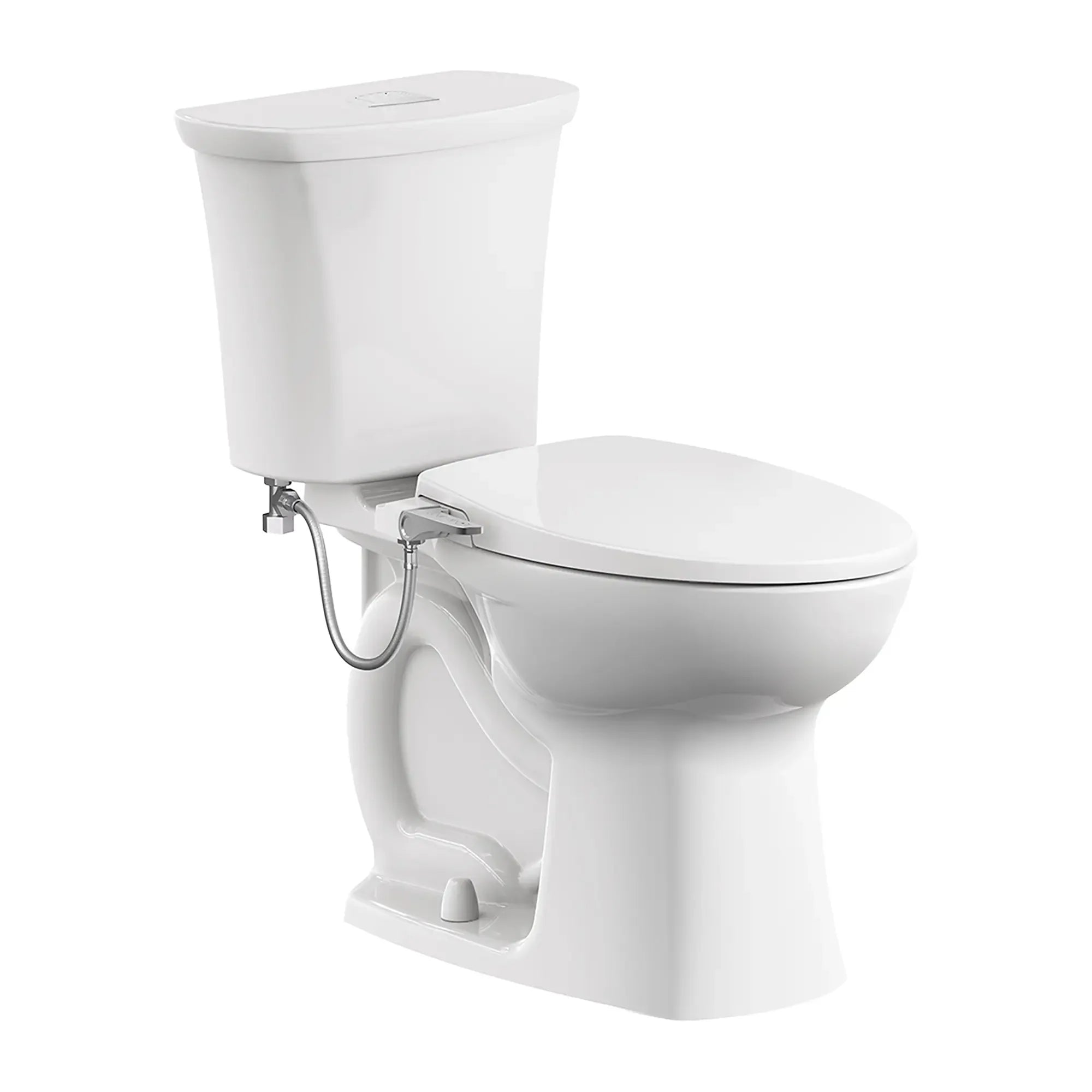 Edgemere® Dual Flush Elongated Toilet with AquaWash® Bidet Seat - 1.6 GPF/6.0 LPF & 1.1 GPF/4.2 LPF, Chair Height, Wax Ring Included - Perfect for Modern Bathrooms, Water-Saving Homes, and Spa-Like Comfort