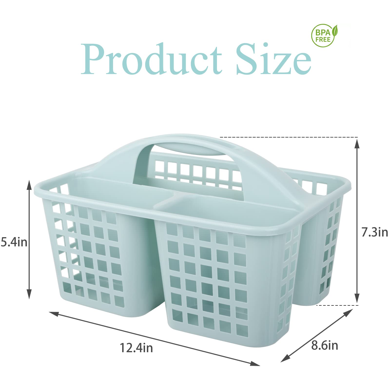 Plastic Cleaning Caddy with Handle - Shower & Garden Storage Basket (Blue)