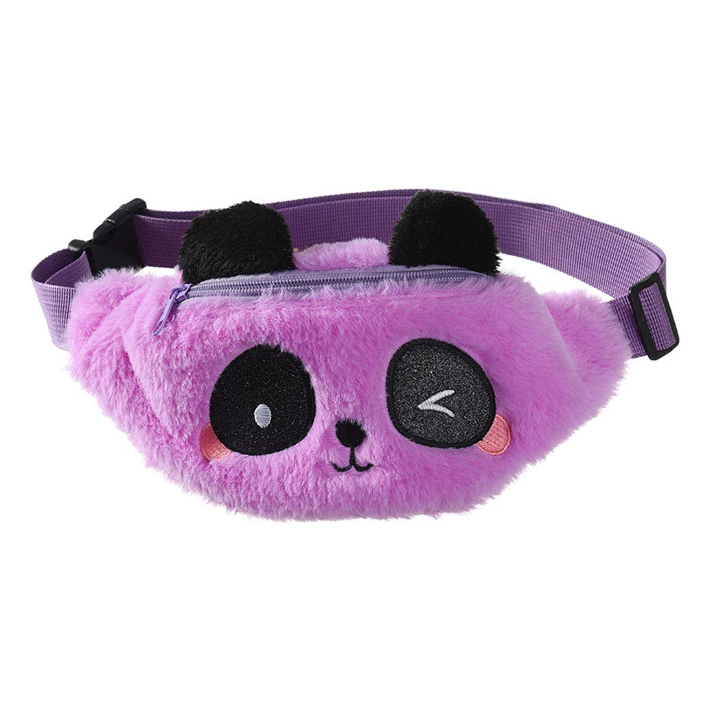 KOUJING Cute Panda Waist Bag - Plush Fanny Pack, Adjustable Belt Bag for Women & Men - Perfect for Travel, Hiking, Concerts & Everyday Use