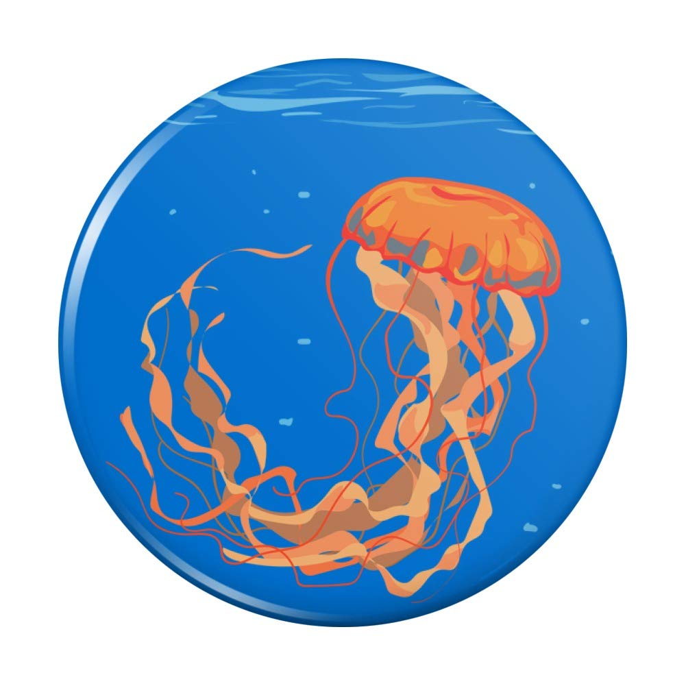 Underwater Orange Medusa Jellyfish Kitchen Refrigerator Magnet - Decorative Fridge Magnets for Home, Office & Dorm Room - Perfect for Holding Notes, Photos & Reminders