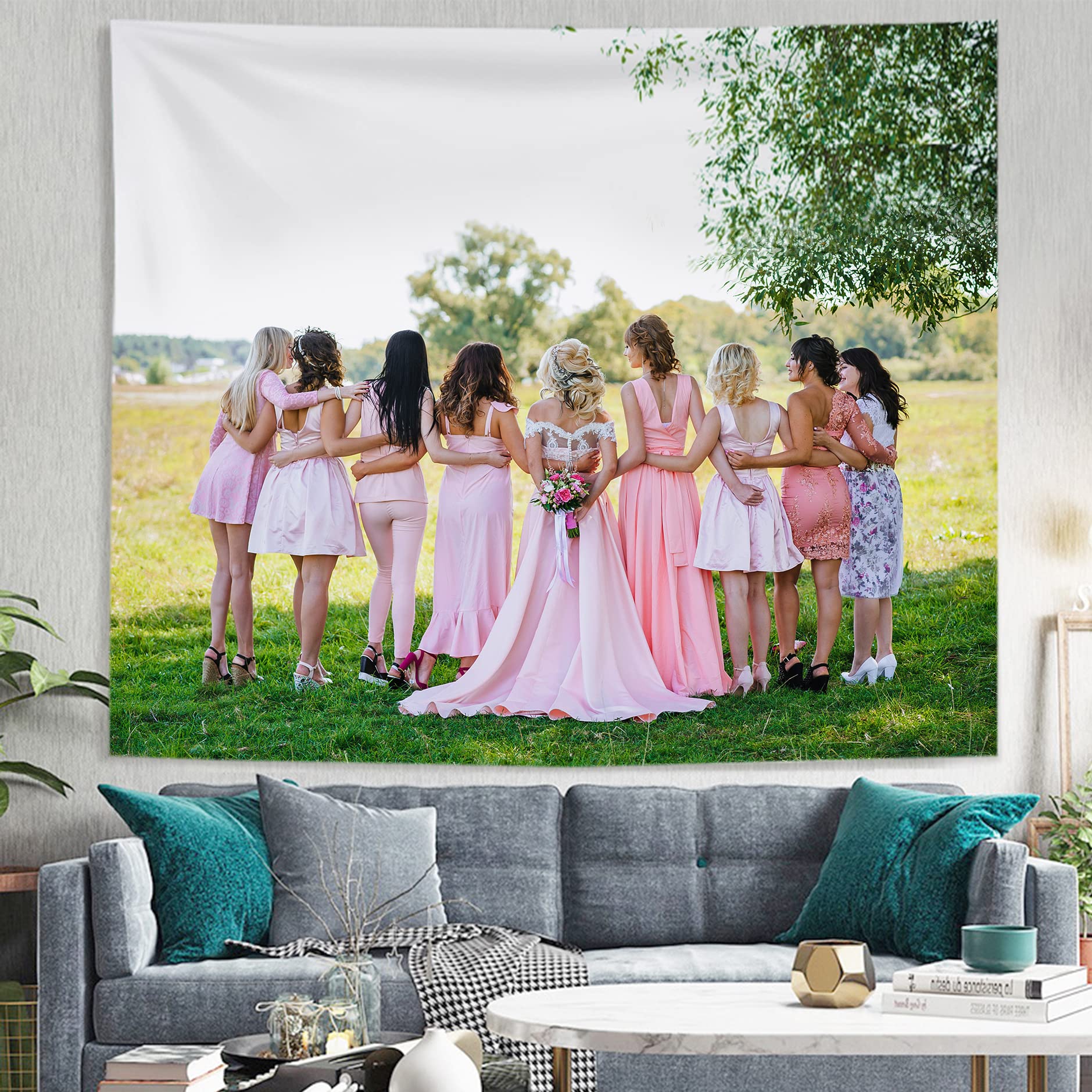 Custom Tapestry Backdrop - Personalized Wall Hanging Art for Wedding, Birthday Party Decor | Add Your Own Design Photo | 57.8x57.8 Inch Large Wall Decor | Perfect for Home, Bedroom, Event Backdrops & Photo Booth Backgrounds