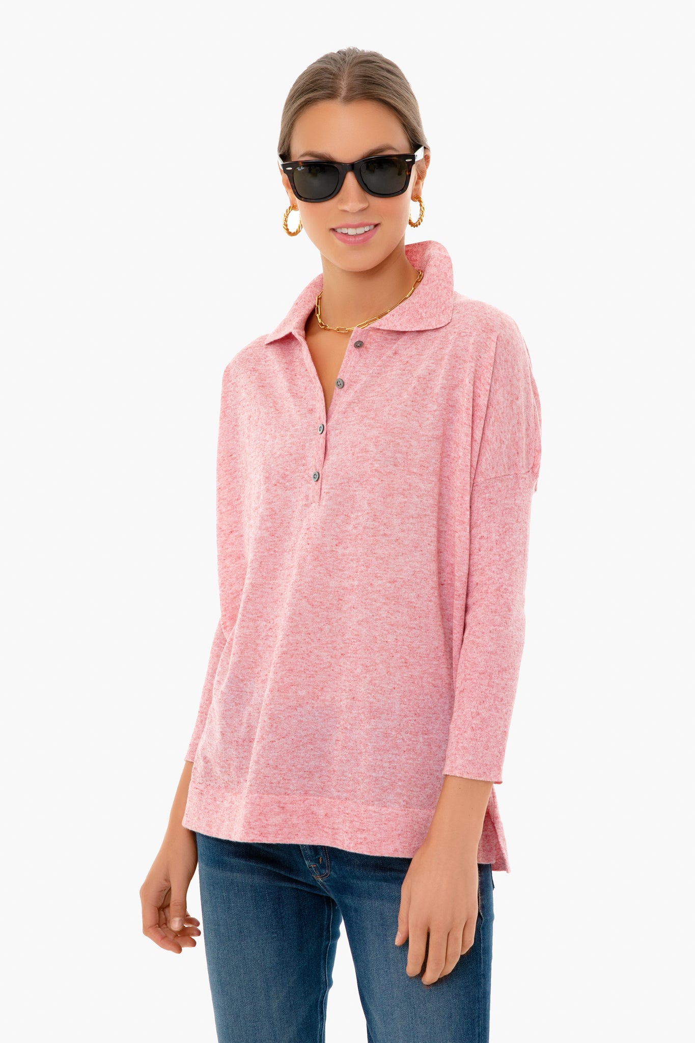 Blush Clayton Knit Polo Shirt for Men - Soft Cotton Casual Wear for Office, Golf & Everyday Outfits