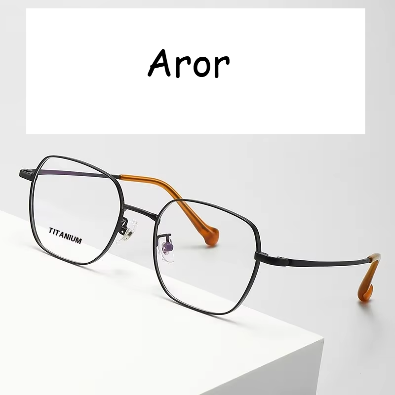 Aror Women's Full Rim Square Polygon Titanium Eyeglasses 495026 - Lightweight & Durable Glasses for Work, Reading & Fashion