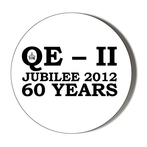 QE 2 Jubilee 60 Years Commemorative 58mm Handbag Mirror - Vintage Novelty Makeup Compact with Chain - Perfect for Royal Collectors, Cosplay & Gift Giving