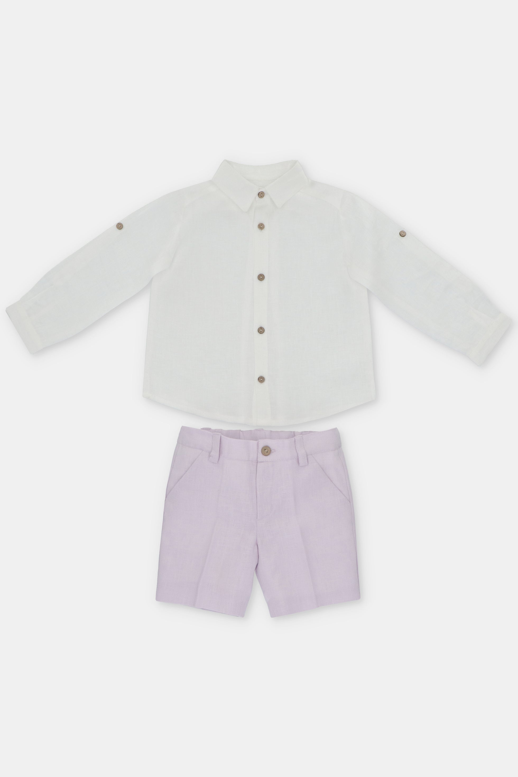 Wilbur Lavender Shirt & Shorts Set for Men - Comfortable Casual Outfit for Summer, Beach, and Travel