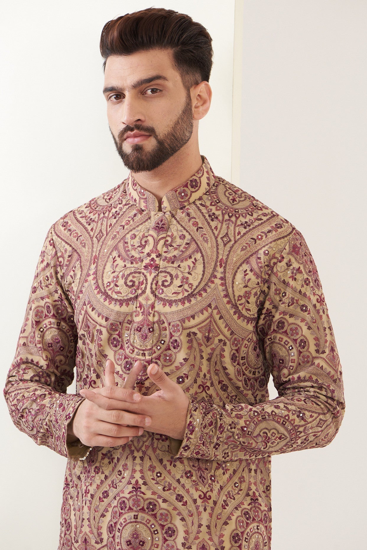 Exquisite Kashmiri Embroidered Kurta for Women - Traditional Handcrafted Cotton Tunic - Perfect for Festivals, Weddings & Ethnic Occasions