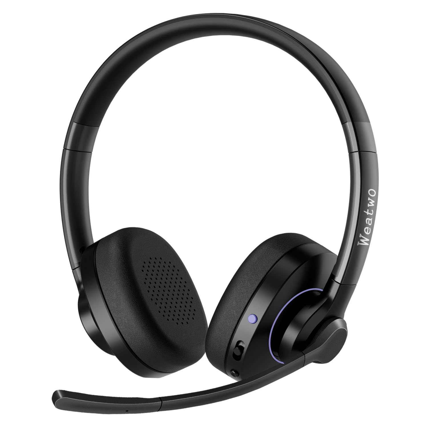 Noise Cancelling Bluetooth Headset with Mic Mute - 30+ Hours Talk Time, V5.1 Wireless Headphones for Work, Calls & Meetings | Compatible with Teams, Zoom, Cell Phone, Laptop | Perfect for Home Office, Call Center & Remote Work