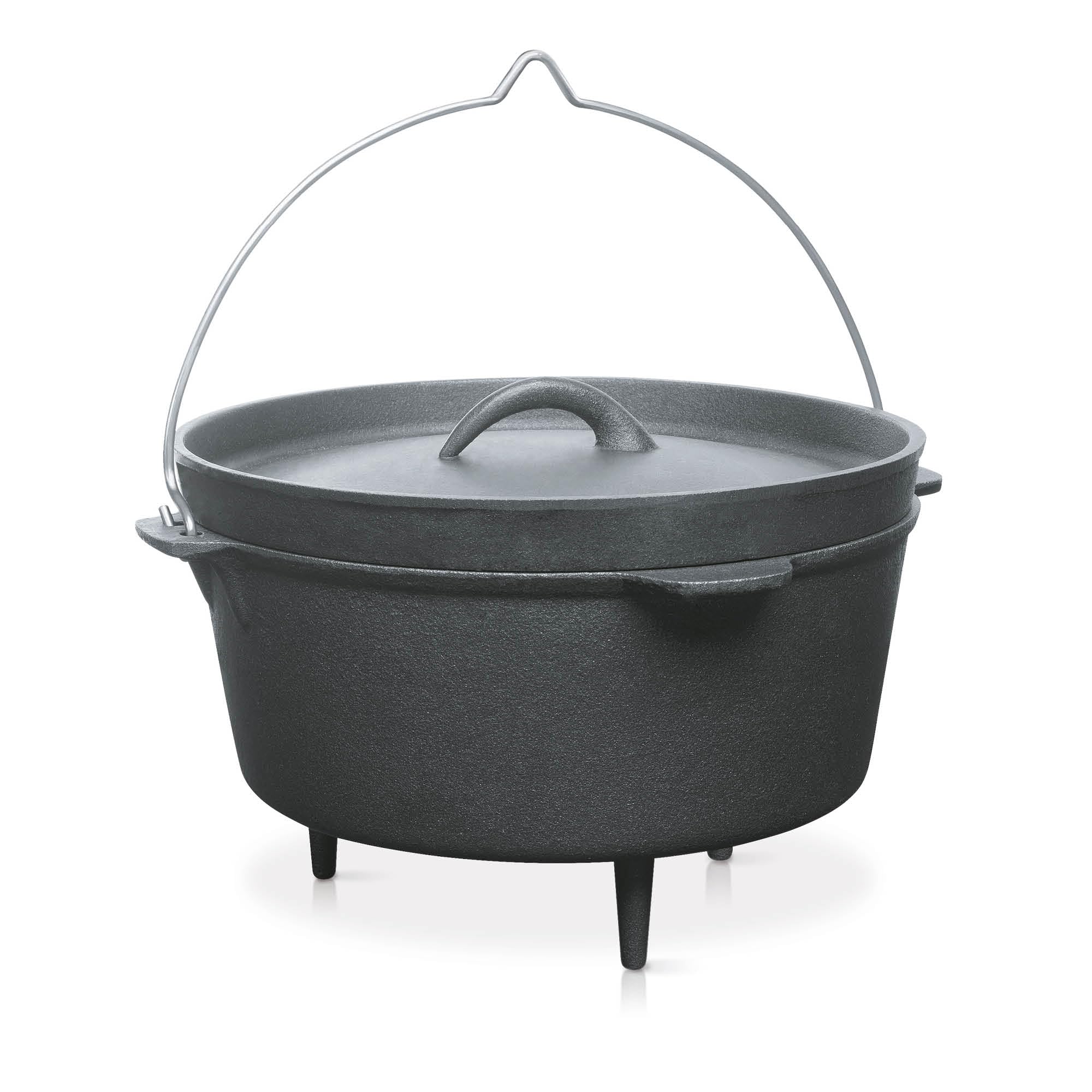 Barbecook 3L Cast Iron Dutch Oven with Lid - Heavy Duty Kettle for Camping, Outdoor Cooking & Dutch Oven Recipes - Perfect for Grilling, Stewing & Baking
