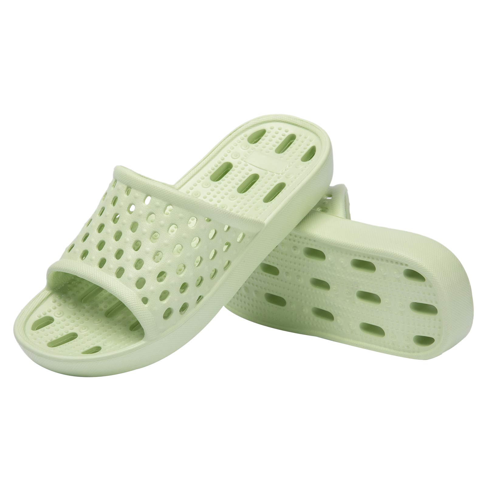 Ranberone Women's Quick-Drying Non-Slip Shower Sandals with Drainage Holes - Comfortable College Dorm & House Slippers for Bathroom, Poolside, Gym and Spa Use