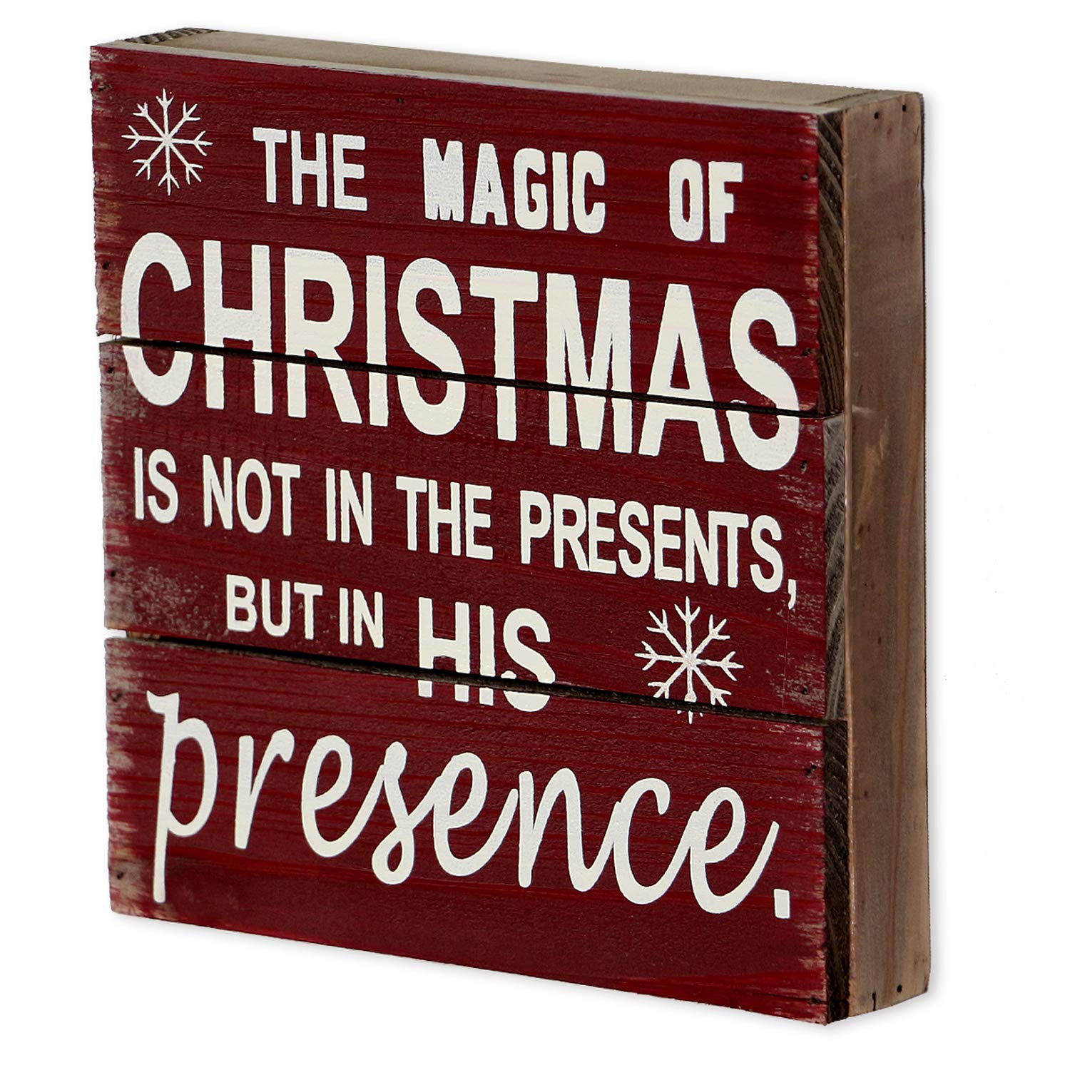 Rustic Christmas Wooden Wall Plaque - Holiday Decor for Home & Table