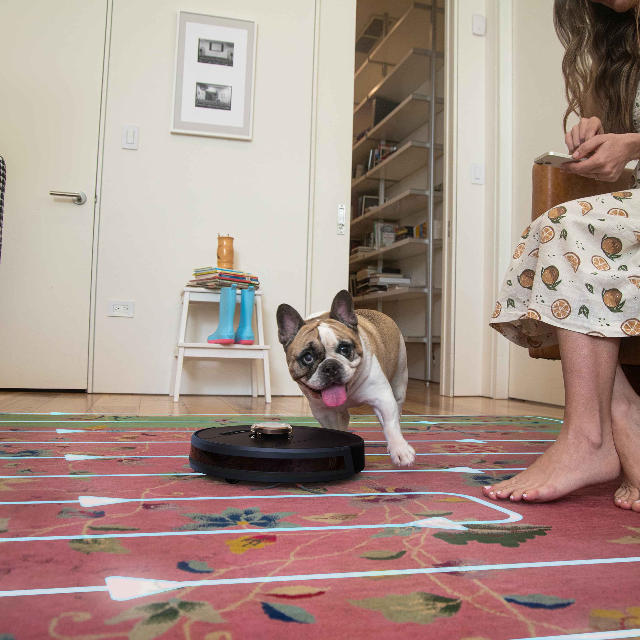 bObsweep Austin Robotic Vacuum Cleaner for Hardwood Floors & Carpets - Smart WiFi Connected, Self-Charging, Espresso Color - Perfect for Pet Hair & Home Cleaning