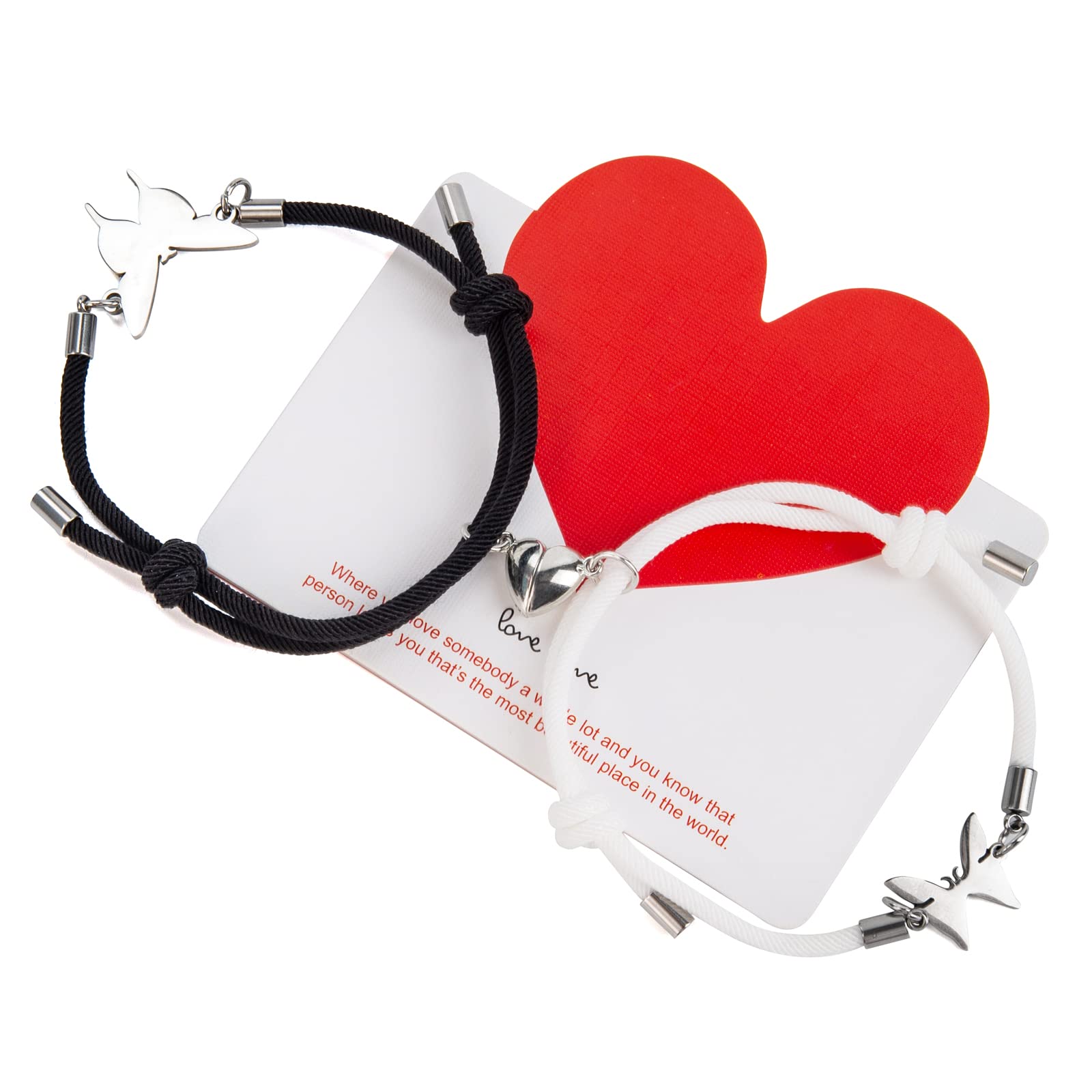 Matching Couple Bracelets Set for Women & Men - Magnetic Pendant Love Bracelets for Couples, Friendship & Parent-Child - Perfect for Anniversaries, Valentine's Day & Romantic Gifts