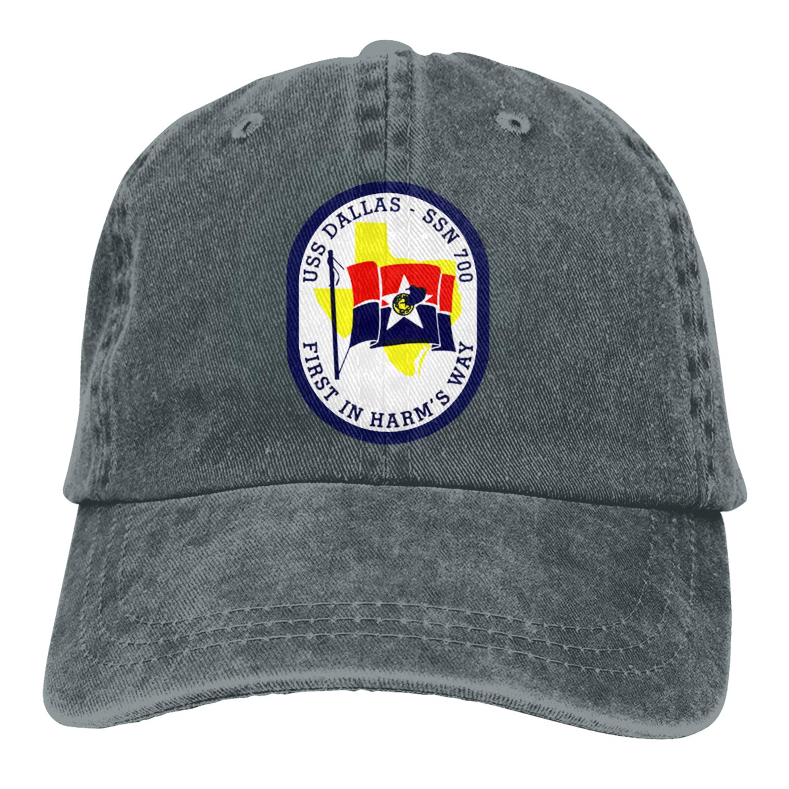 USS Dallas SSN-700 Cowboy Hat | Denim Dad Jeans Baseball Cap | Plain Fit Adjustable Hat for Men - Perfect for Western Rodeo, Country Music Festivals & Casual Outdoor Wear