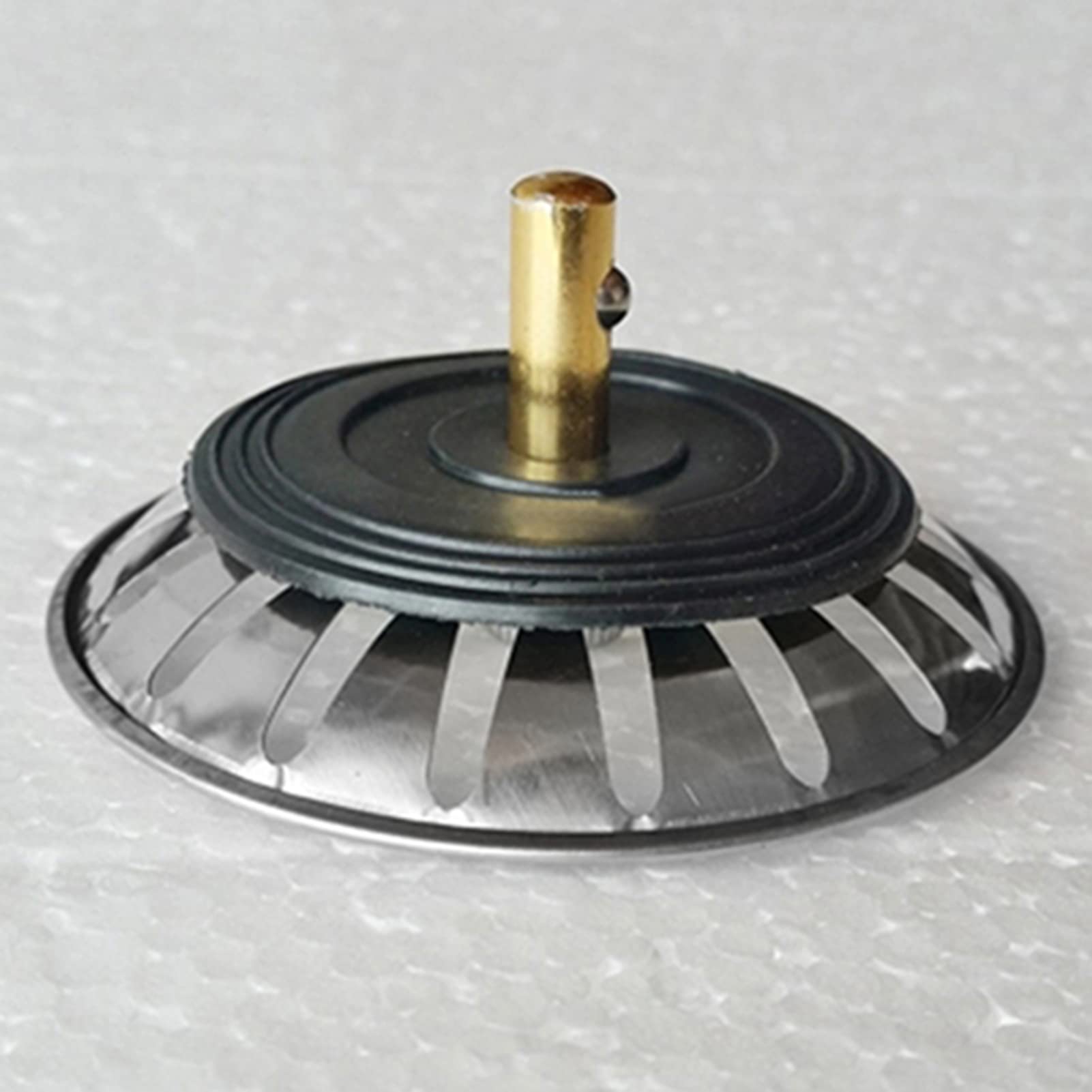Stainless Steel Kitchen Sink Strainer and Stopper Combo - Standard Drain Basket Replacement - Drain Protector for Kitchen & Bathroom Sinks (Silver) - Perfect for Food Waste Prevention and Clog-Free Drains