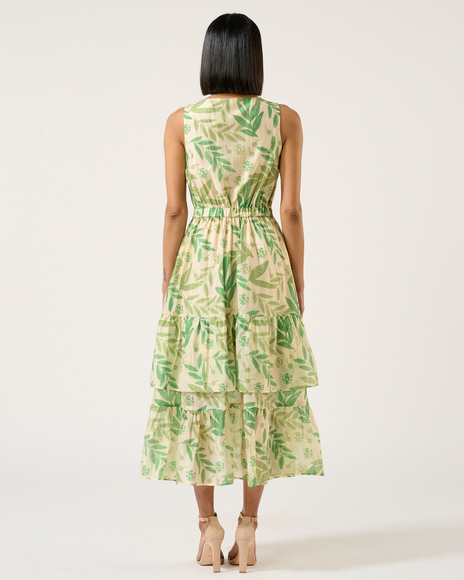 Ida Dress in Cream Juniper - Elegant Flowy Midi Dress for Women | Perfect for Weddings, Parties & Special Occasions