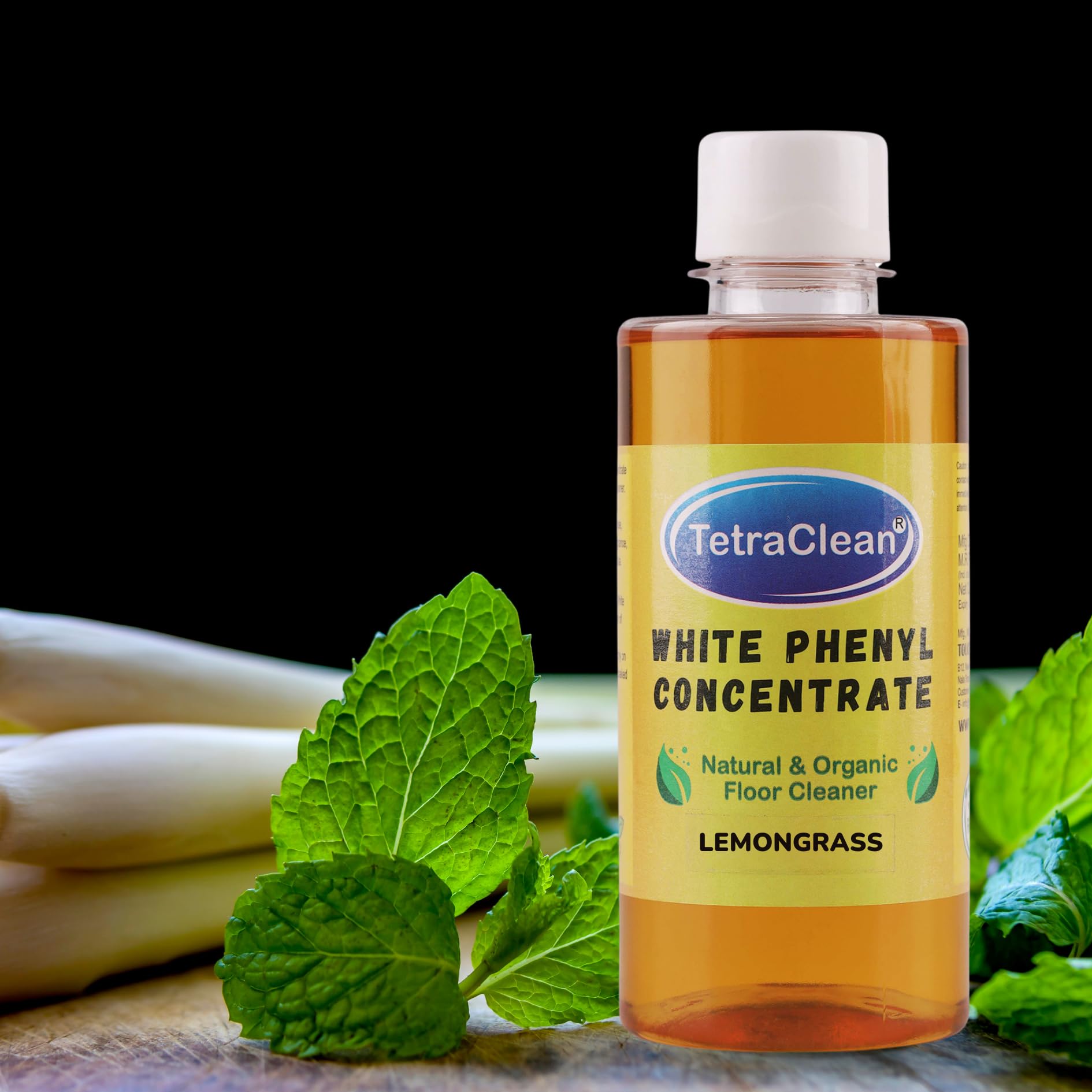 **TetraClean Lemongrass White Phenyl Concentrate 250ml | Natural & Organic Floor Cleaner with Fragrance Oil | Makes 8-10 Liters of Disinfectant | Surface Cleaner & Stain Remover | Ideal for Homes, Offices & Hospitals**