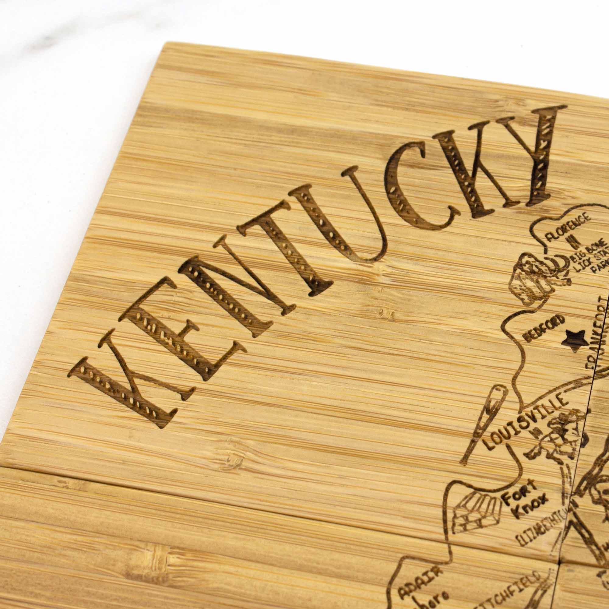 4-Piece Kentucky Puzzle Coaster Set with Storage Case - Perfect for Home, Office, and Game Room Decor