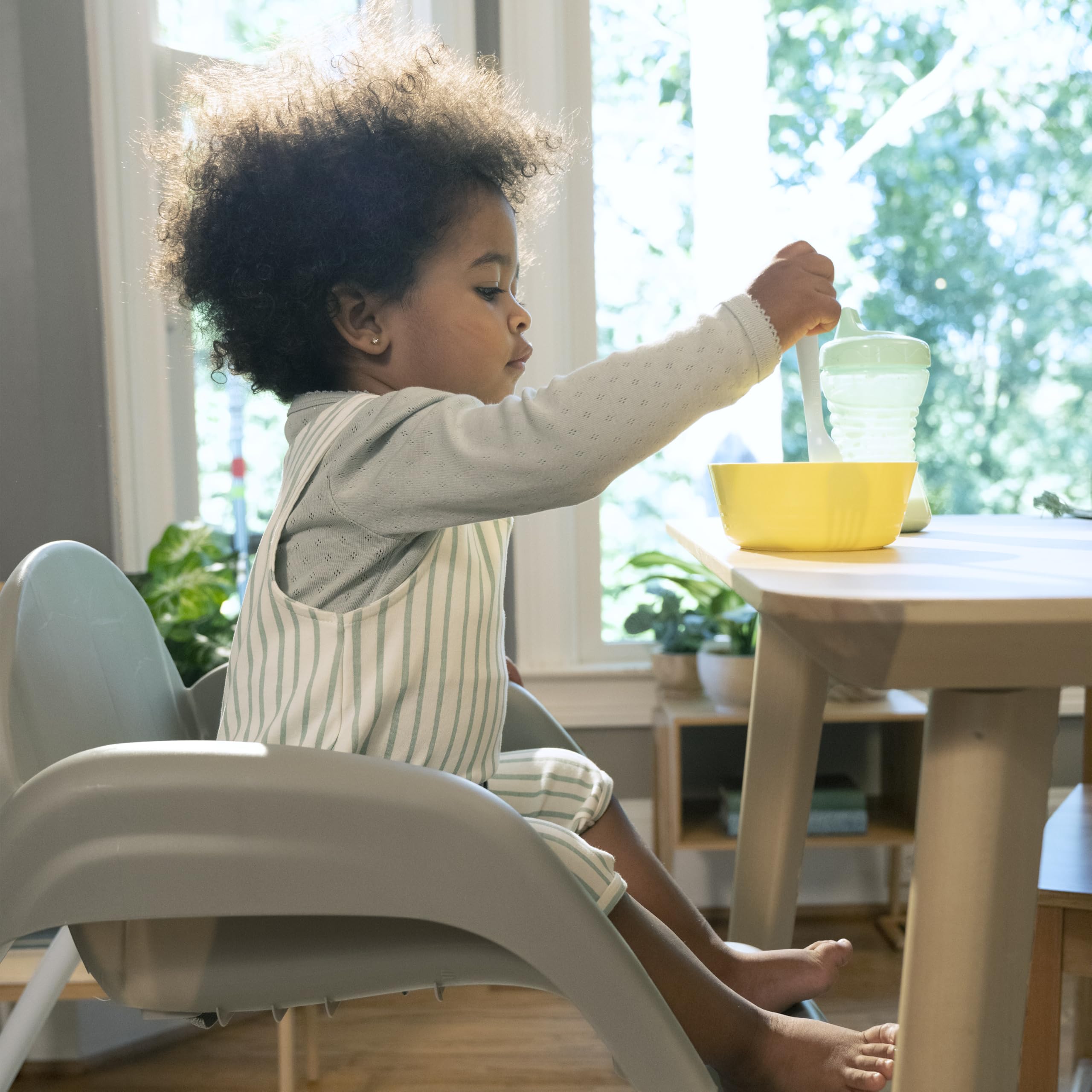 Ingenuity 6-in-1 Convertible High Chair for Babies & Toddlers (0-5 Years) - 6 Adjustable Modes, 2 Dishwasher-Safe Trays, Astro Design (Model 13108) - Perfect for Feeding, Learning & Playtime at Home or Daycare