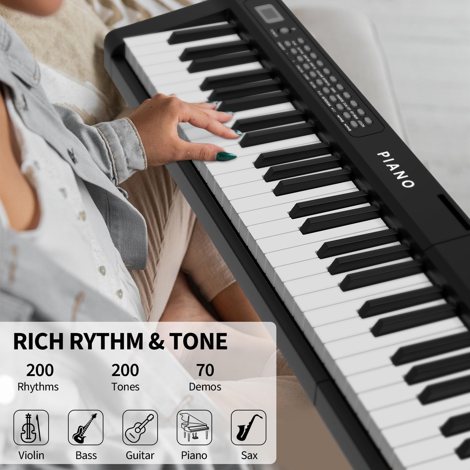 88-Key Digital Piano with Semi-Weighted Keys - Full Size Electronic Keyboard with Stand, Built-In Speakers, Sustain Pedal & Bluetooth - MIDI/USB/MP3 Connectivity for Beginners & Adults - Perfect for Home Practice, Studio Recording & Live Performances