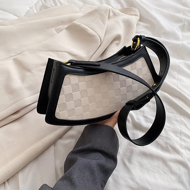 Stylish Women's Plaid Crossbody Bag - Trendy Underarm Shoulder Handbag for Summer Fashion (Black) | Perfect for Casual Outings, Travel & Daily Use