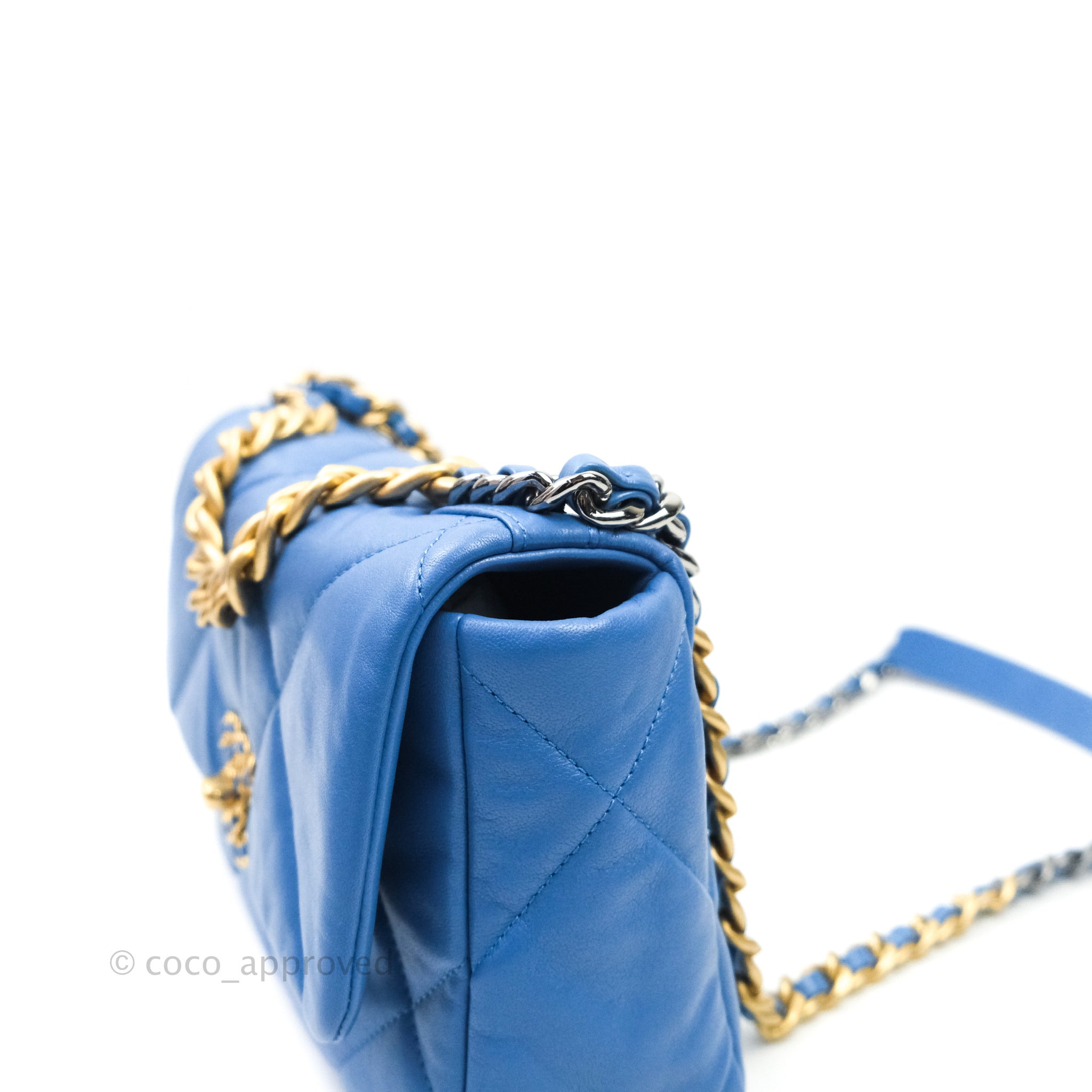 Chanel 19 Small Handbag in Blue with Mixed Hardware - Luxury Crossbody Bag for Women, Perfect for Date Night & Evening Events