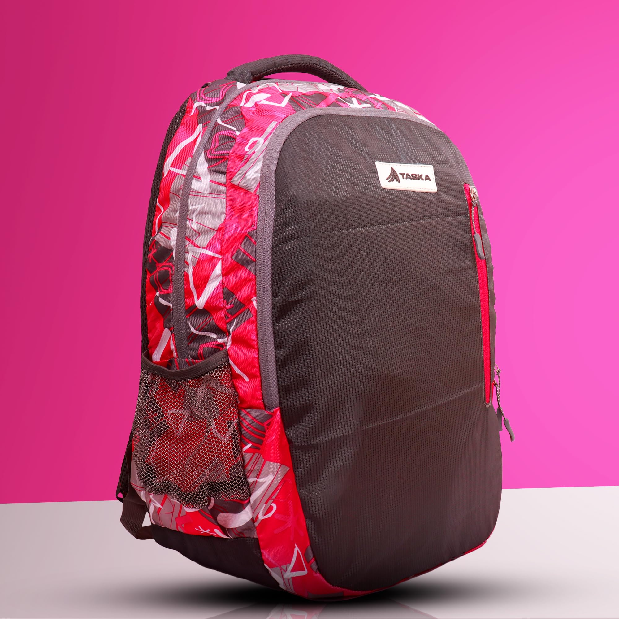 Water Resistant Dakota Pink Polyester Laptop Backpack for College, School & Office - Durable Travel Bag for Men, Women, Boys & Girls with Rain Cover - Perfect for Commuting, Work & Outdoor Activities