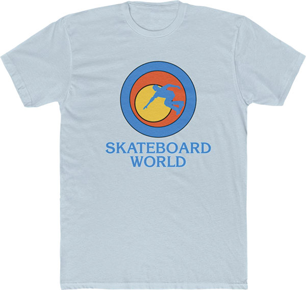 45rpm Skateboard World Graphic T-Shirt for Men - XL Size in Light Blue | Casual Streetwear & Skate Style Apparel